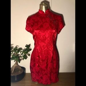 Red cheongsam dress🌹small🌹